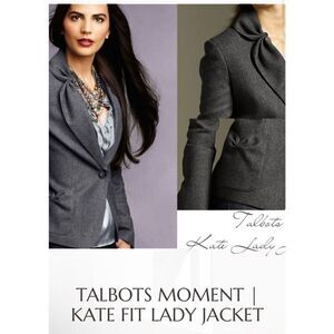 Talbots The Katie fit wool blend gray blazer 14